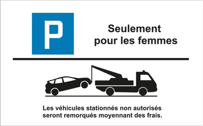 Image de Panneau de stationnement - femmes FOURRIÈRE