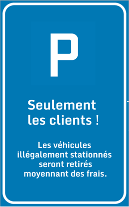 Image de Panneau de stationnement - clients