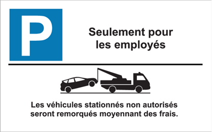 Image de Panneau de stationnement - employés FOURRIÈRE