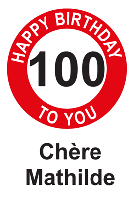 Image de Panneau d'anniversaire - 100 Happy birthday FR