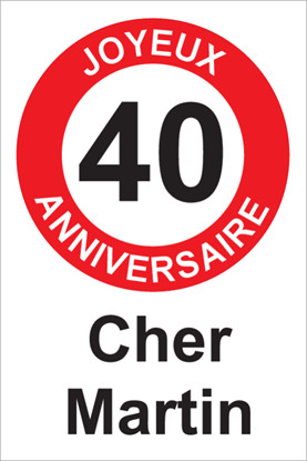 Image de Panneau d'anniversaire - 40 Joyeux anniversaire FR