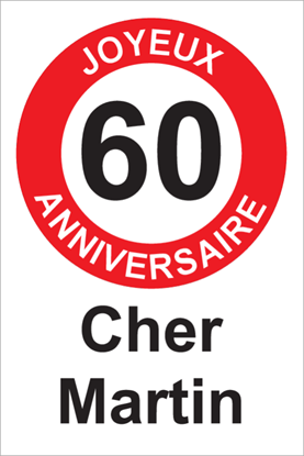 Plaque de parking anniversaire 60 ans