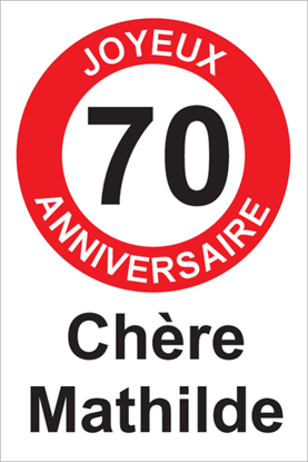 Image de Panneau d'anniversaire - 70 Joyeux anniversaire FR