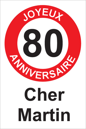 Image de Panneau d'anniversaire - 80 Joyeux anniversaire FR