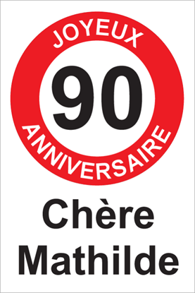 Image de Panneau d'anniversaire - 90 Joyeux anniversaire FR