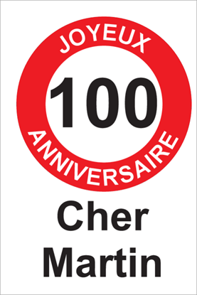 Image de Panneau d'anniversaire - 100 Joyeux anniversaire FR