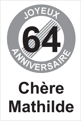 Image de Panneau d'anniversaire -  64 Joyeux anniversaire FR